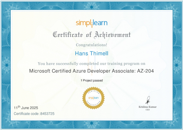 AZ-204 Microsoft Certified Azure Developer Associate